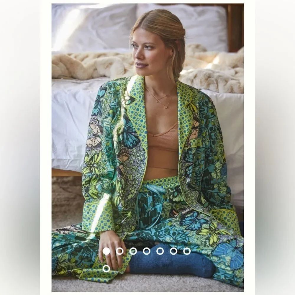 Alexandra Farmer Secret Garden Flannel Pajama Top XS